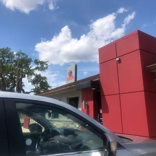 From the parking lot. I almost missed it