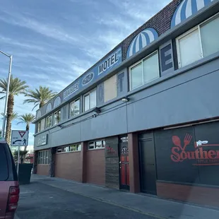 Outside- got here at 12:45pm on a Monday and they're not open or answering the phone. I was set on this food, now I'm upset.