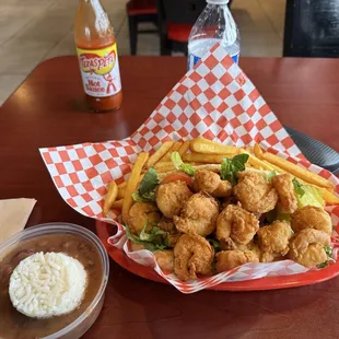 Shrimp Po Boy and Red Beans