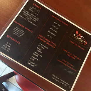 menu