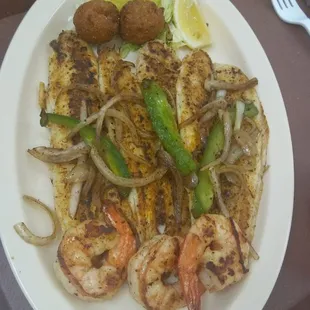 Grilled Fish and Shrimp.