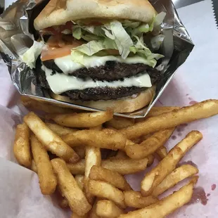 Southern Burger with Fries.