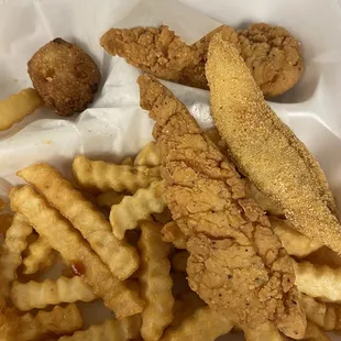 That&apos;s is chicken strips and fish.