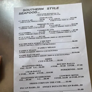 Menu update