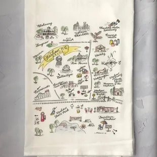 Handtowel Map from a local artist.