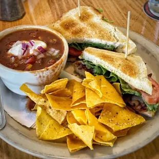 BLT with vegan chili side