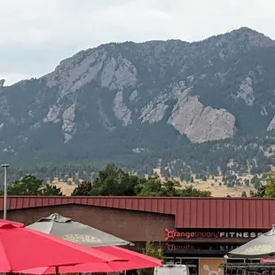 Divine view from patio of "the devil's thumb. Great beer, A+ hospitality