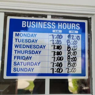 Hours of Operation
