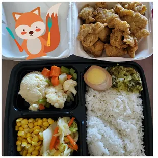 Popcorn chicken bento