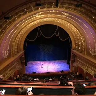 Nosebleed center 2nd balcony.  Zero Microphone amplification.  Horrible sound!  Could not hear whatsoever.  Grrr Main floor tickets, only!