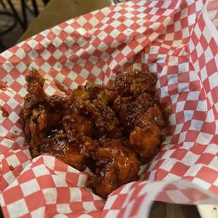 Bourbon sriracha boneless wings