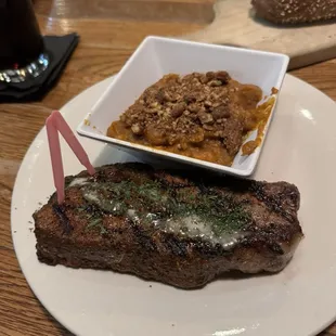 NY Strip and sweet potatoes