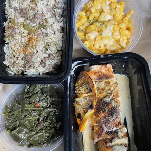 a variety of food in plastic containers