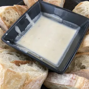 Appetizer bites, Crostini with mixture of cheeses.