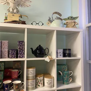 Baby Yoda at the tea shop