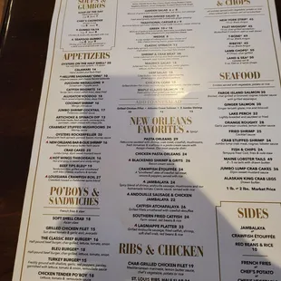 the menu