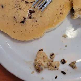 Pecan shells in the food.