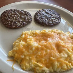 Cheese Eggs &amp; Pork Sausage Patties
