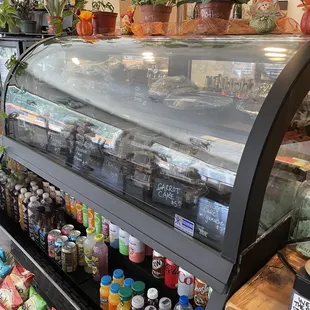 Desserts fill the case.