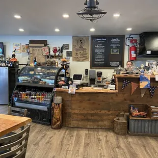 Inside, order at counter