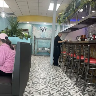 Interior is bright and vibrant