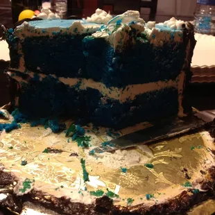 Yummy Gender reveal cake.  It's a boy!