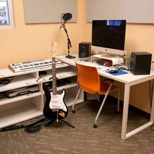 Recording equipment in the Studio at Southglenn Library
