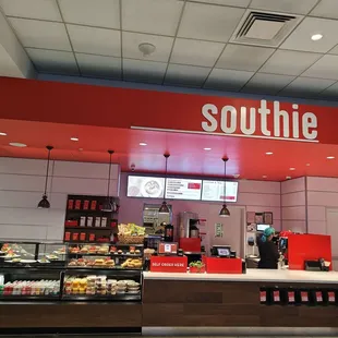 the interior of a fast food restaurant