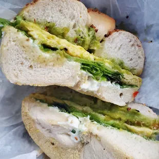 Hulk Smash with scallion cream cheese