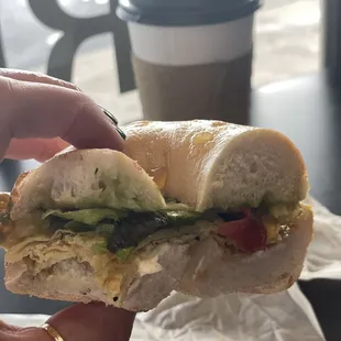 The Hulk breakfast sandwich.
