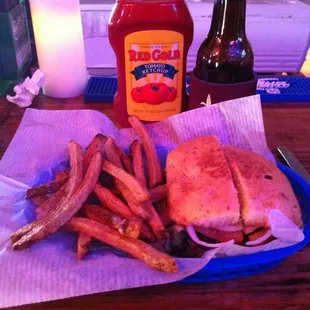 Burger and fries