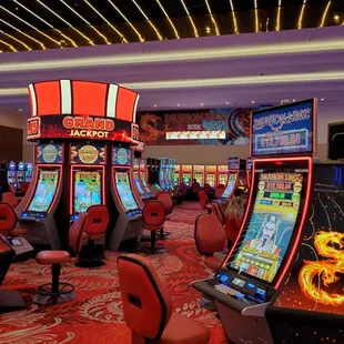 a row of slot machines