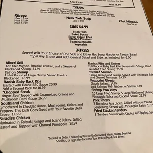 menu