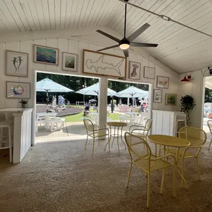 Seating in the restaurant area