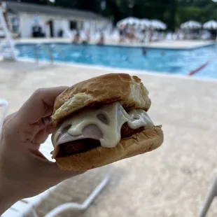 Chicken cordon blue sandwich from the grill