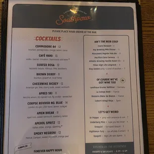 menu