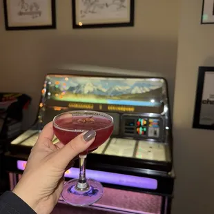 Pomegranate mezcal drink