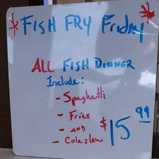 a fish fry sign