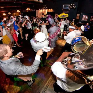 a band playing at a party