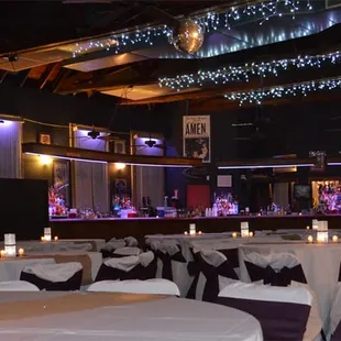 tables set up for a wedding reception