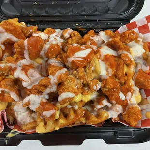 Buffalo Chicken loaded fries!