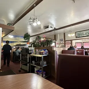 Corner booth view.