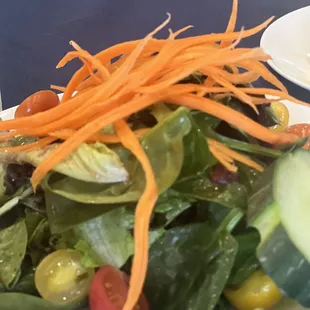 Side salad with an amazing Balsamic vinaigrette.