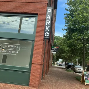 Parking entrance off of Jefferson Street