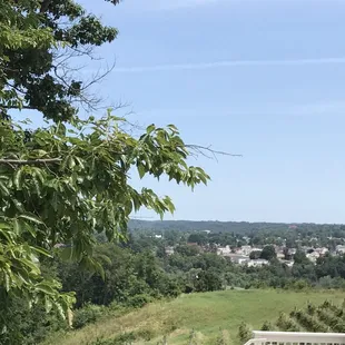 a view of the city from the deck
