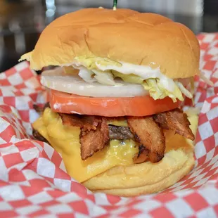 bacon, tomato, lettuce, and cheese