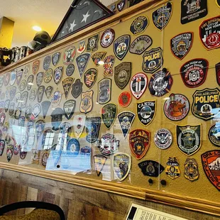 a wall full of patches