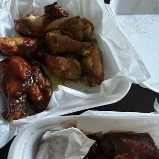 Lemon pepper and bbq wings..