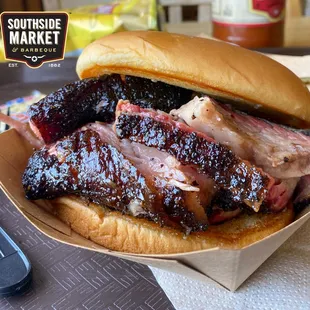 Sliced Brisket Sandwich