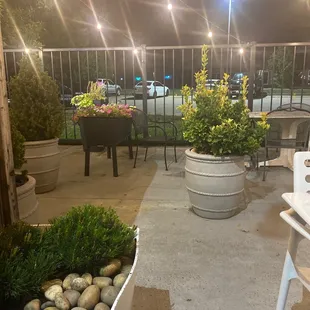 The patio is pretty